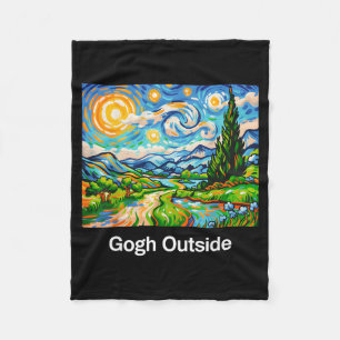Gogh Draussen Lustige Natur Wanderkunstliebhaber Fleecedecke