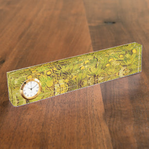 Gogh Gelbe Blüten Verspieltes Büro Personalisieren Namensplakette