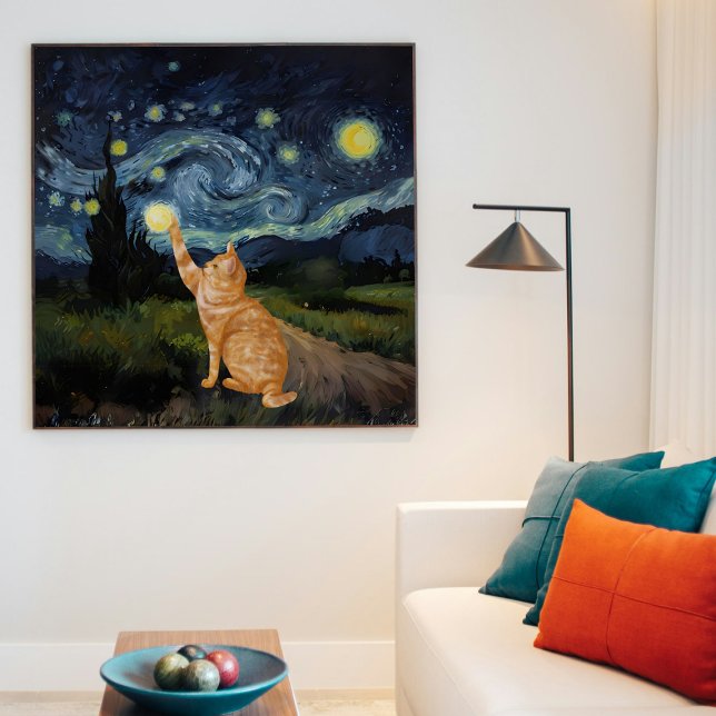 Gogh Kitty Starry Night Cat Poster (Von Creator hochgeladen)