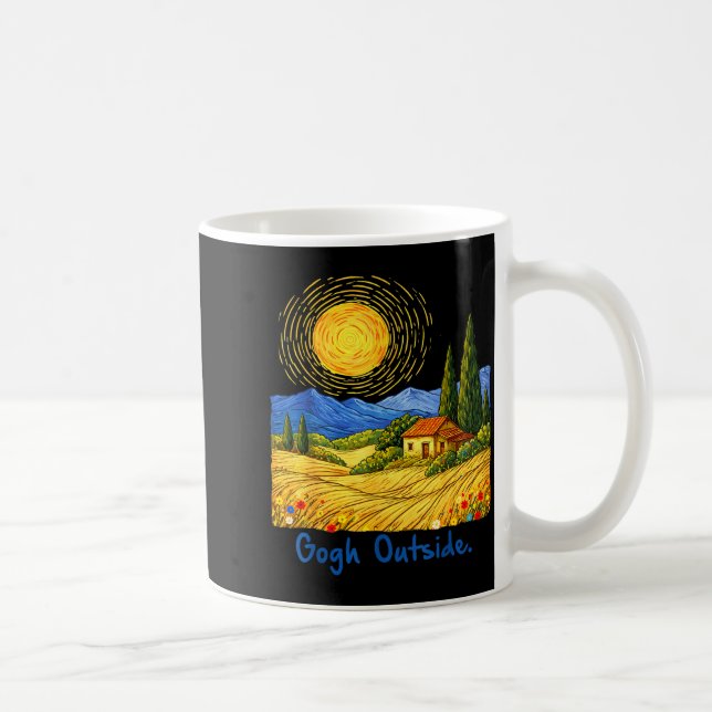Gogh Outside Nature Lover Graphic Tee Funny Art Pu Kaffeetasse (Rechts)