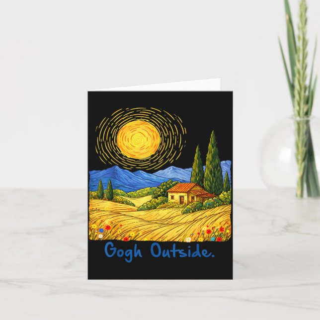 Gogh Outside Nature Lover Graphic Tee Funny Art Pu Karte (Vorderseite)