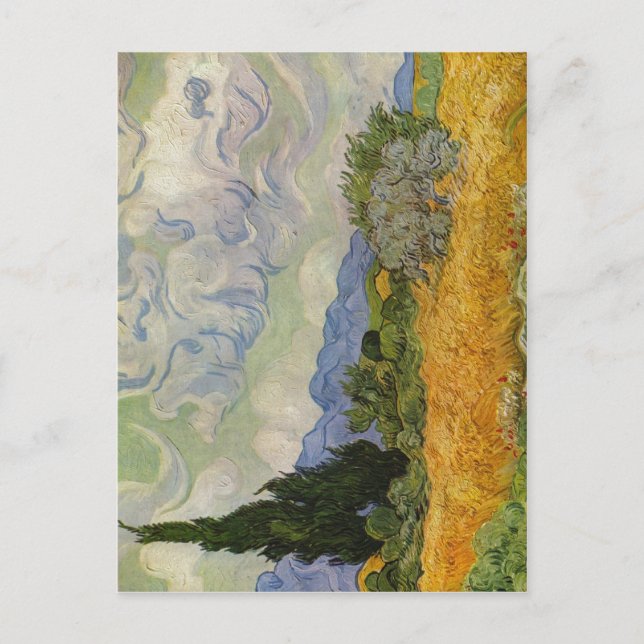 Gogh, Vincent Willem van Weizenfeld mit Zypressen  Postkarte (Vorderseite)