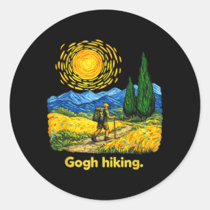 Gogh Wandern Lustig Outdoor Sternenhimmel Künstler Runder Aufkleber