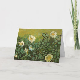 Gogh Wilde Rose Blüten Blume Weinwanderwege Vintag Karte