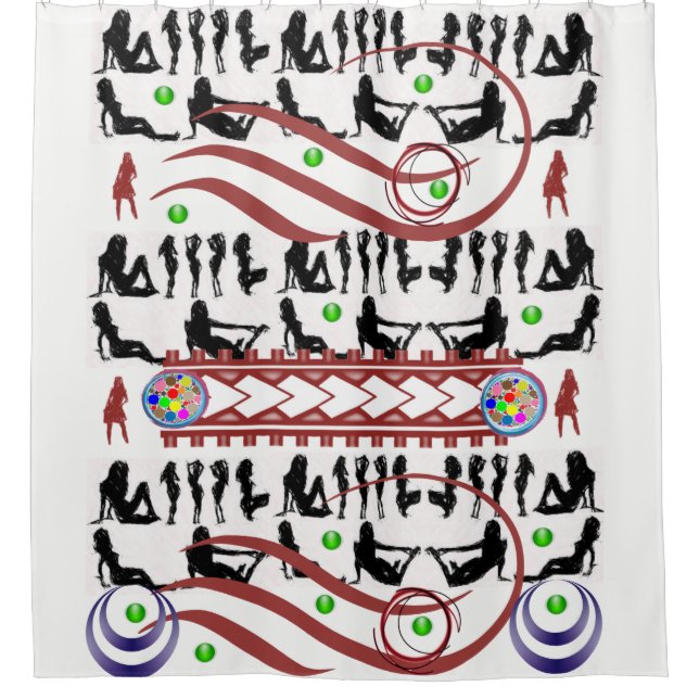 Gogo mans weiße Damen Duschvorhang (Vorderseite)