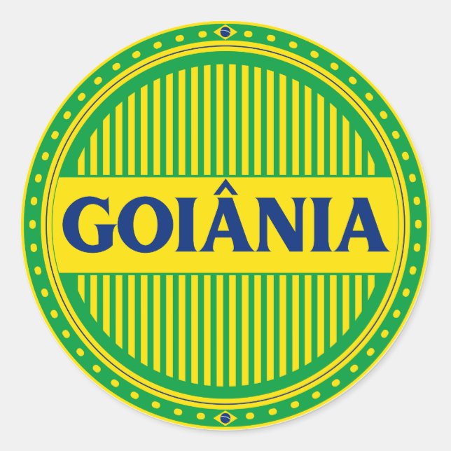 Goiânia City Pride – Brazilian Identity Runder Aufkleber (Vorderseite)