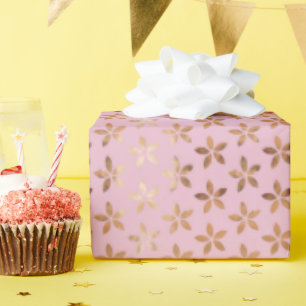 Goid Foil Daisies auf rosa Geschenkpapier