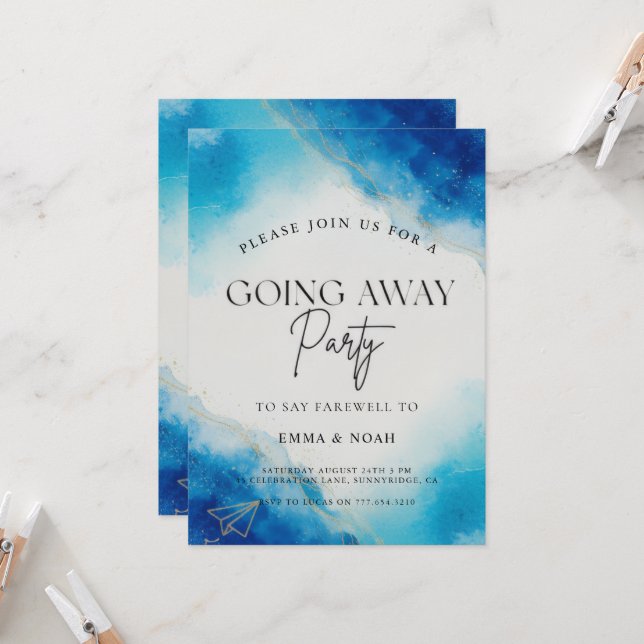 Going Away Party Invitation Printable Template Einladung (Vorderseite/Rückseite Beispiel)