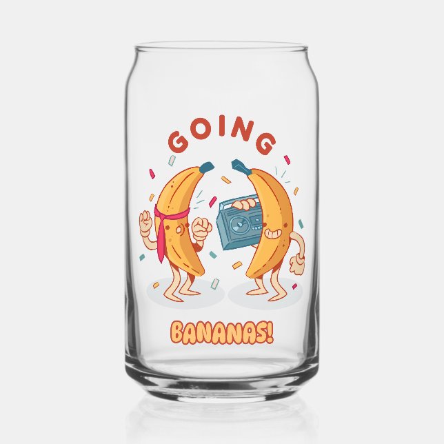 Going Bananas Party Can Glass Dosenglas (Vorderseite)
