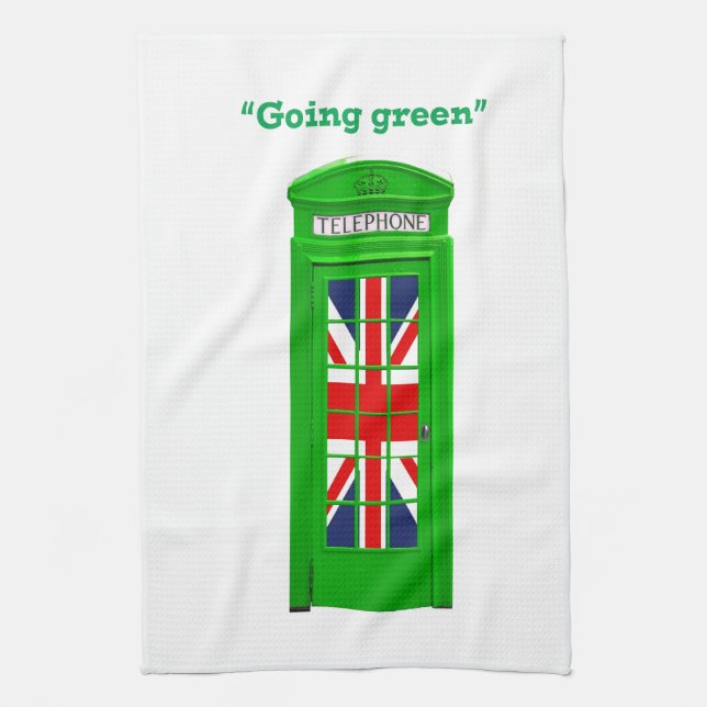 "Going Green" Londoner Telefonbox Handtuch (Vertikal)
