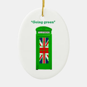 "Going Green" Londoner Telefonbox Keramik Ornament