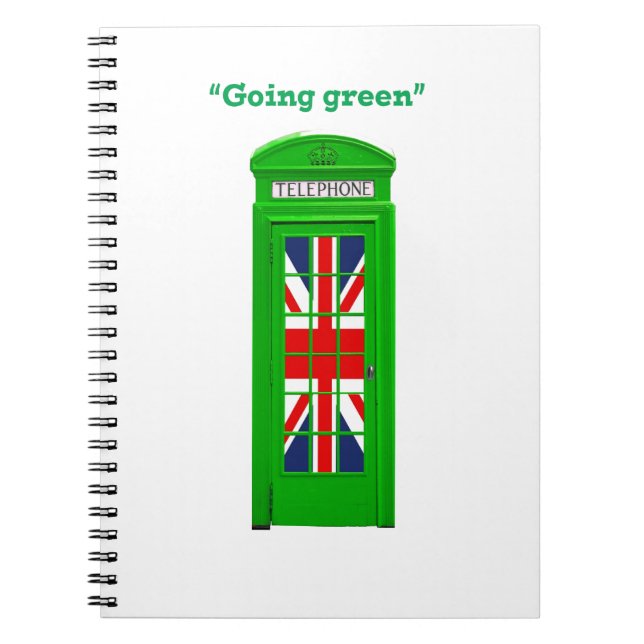 "Going Green" Londoner Telefonbox Notizblock (Vorderseite)