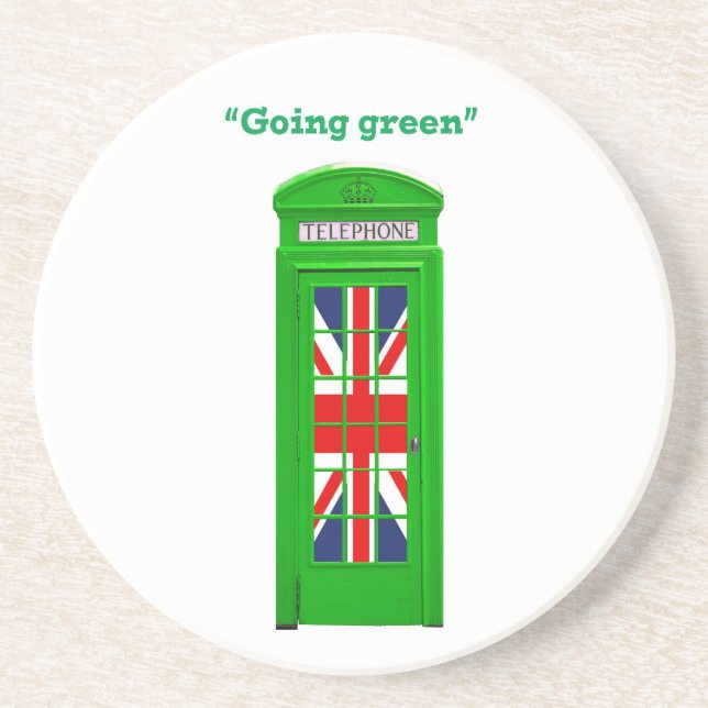 "Going Green" Londoner Telefonbox Untersetzer (Vorne)
