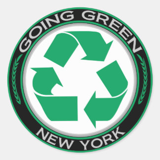 Going Green Recycle New York Runder Aufkleber