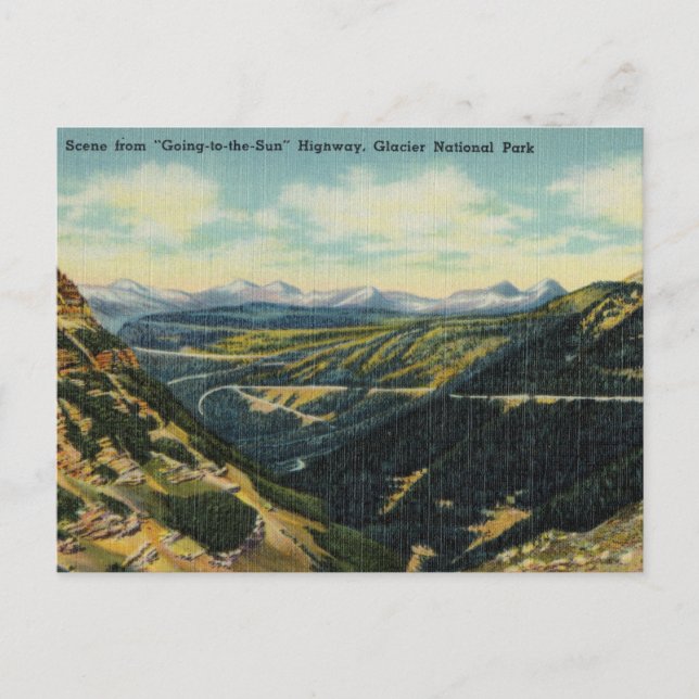 "Going to Sun" Highway, Glacier National Park Postkarte (Vorderseite)