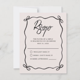 Going to the Chapel Coquette Bow Wedding RSVP Karte