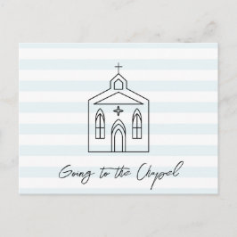 Going to the Chapel Wedding Blue Save the Date Postkarte