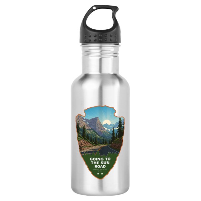 Going To The Sun Road Glacier NP Arrowhead Edelstahlflasche (Vorderseite)