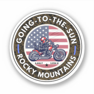 Going-to-the-Sun Road Montana Motorrad-Tour Aufkleber