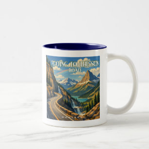 Going To The Sun Road Montana Regenbogen Zweifarbige Tasse