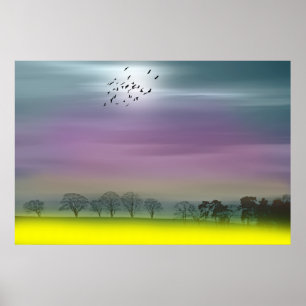 Going Zuhause Fantasy Scottish Landscape Painting Poster