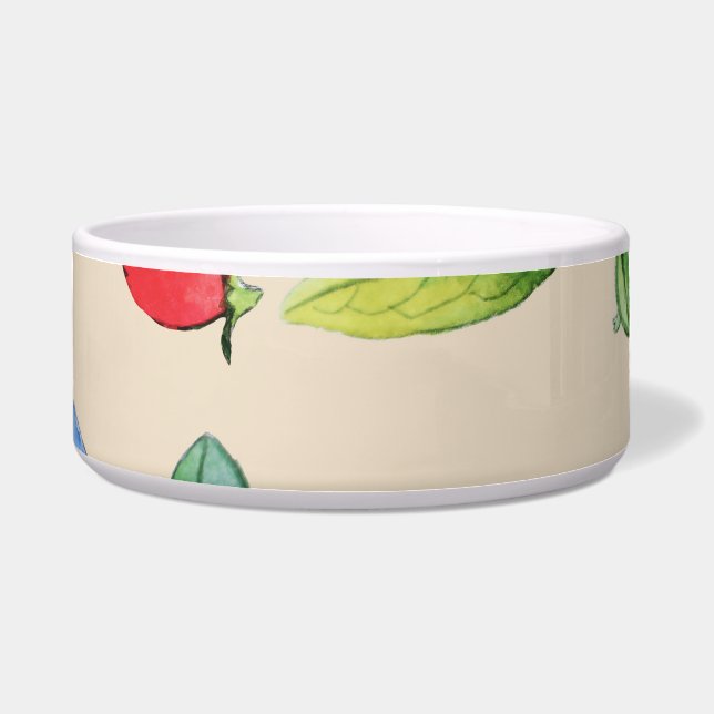 Goji, Heidelbeere: Aquarellbilder. Napf (Vorderseite)