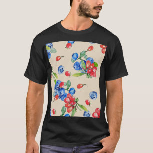 Goji, Heidelbeere: Aquarellbilder. T-Shirt