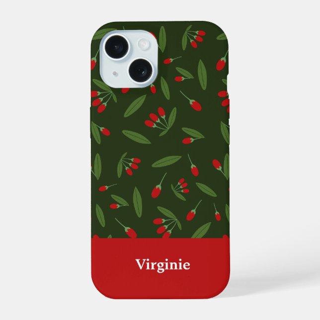 Goji Pattern iPhone 15 Hülle (Rückseite)