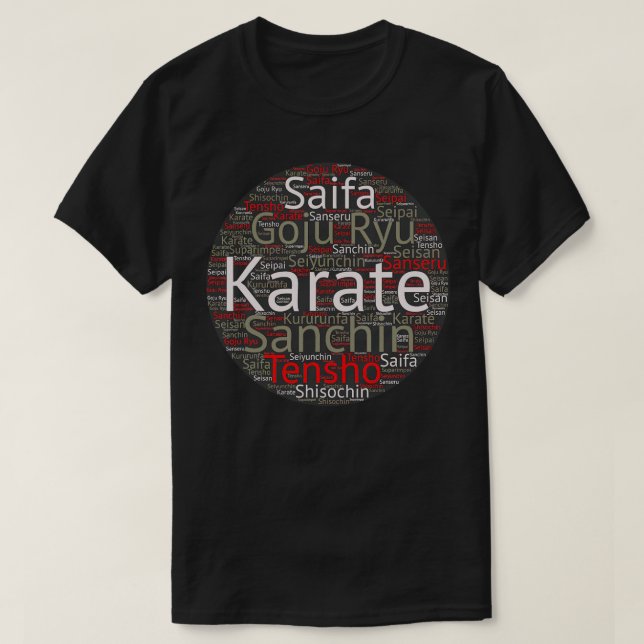 Goju Karate Kata Word Cloud T-Shirt (Design vorne)