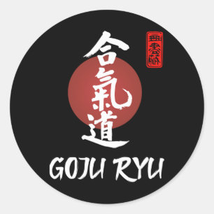 Goju Ryu Karate Uniform Goju Ryu Uniform Kalligraf Runder Aufkleber