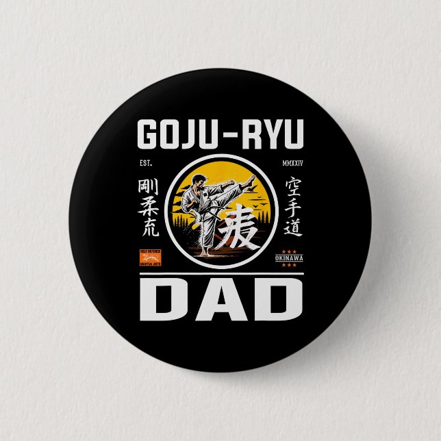 Goju-ryu Karate Vater für Väter mit Karate Pion Button (Vorderseite)