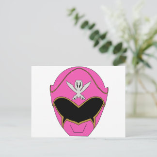 Gokai Super Mega Pink Helm Postkarte