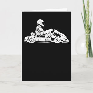 GoKart Kart Racing Driver Karting Retro Geschenk Karte