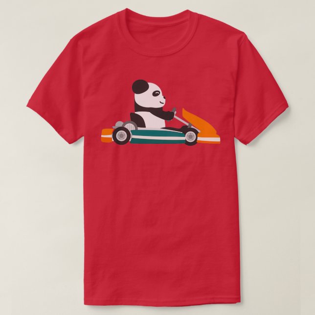 Gokart Panda Rennwagen Panda T-Shirt (Design vorne)