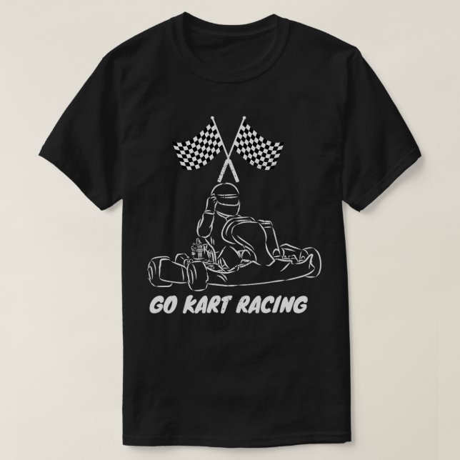 GoKart Racers Cool Go Kart Racing Race Flag Design T-Shirt (Design vorne)