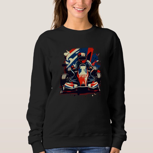 Gokart Rennen Sweatshirt (Vorderseite)