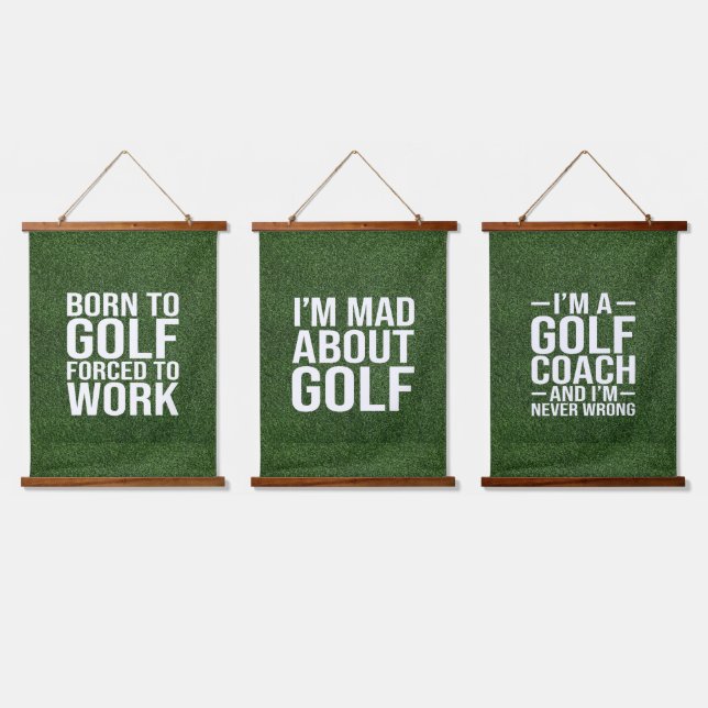 Gol Funny Quotes für Golfer Wandteppich Mit Holzrahmen (Dreifach)