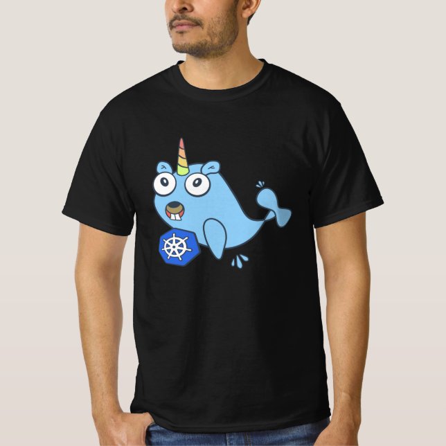 Golang Gopher Docker Einhorn mit Kubernetes T-Shirt (Vorderseite)