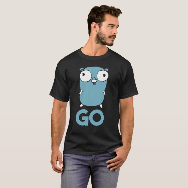 Golang Gopher GEHEN T - Shirt Lang, der Programm (Vorne ganz)