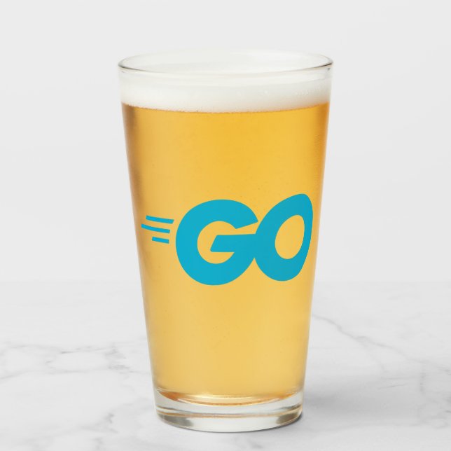 Golang-Logo (Go-Programmiersprache) Glas (Vorne (Gefüllt))