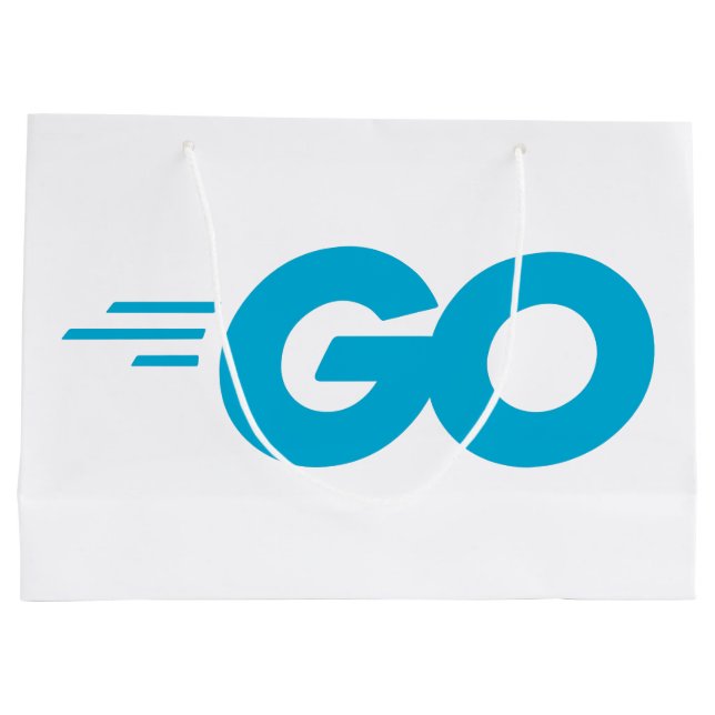 Golang-Logo (Go-Programmiersprache) Große Geschenktüte (Rückseite)