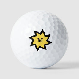 Golb und Schwarz-Sternexplosion-Golf-Ball Golfball