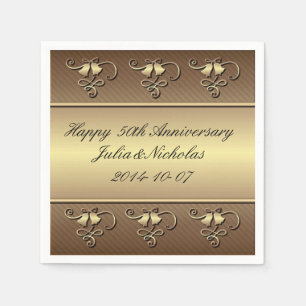 Gold50. Jahrestags-personalisierte Servietten