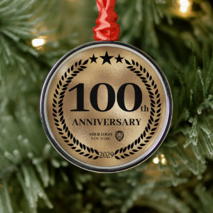 Gold 100 Jahre Firmenlogo Weihnachten Ornament Aus Metall