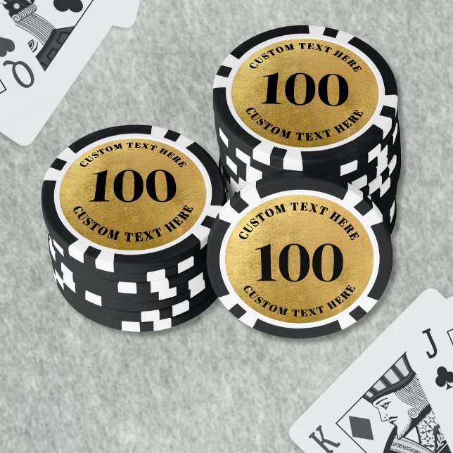 Gold 100 Nummeriert Pokerchips (Gold 100 Numbered Poker Chips)