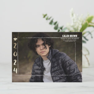 Gold 2024 Grad Abschluss Foto Ankündigung