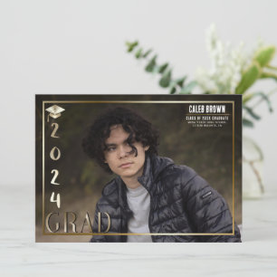 Gold 2024 Grad Abschluss Foto Ankündigung