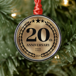 Gold 20 Jahre Firmenlogo Weihnachten Ornament Aus Metall