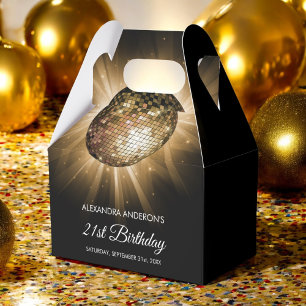 Gold 21. Geburtstag Party Gold Disco Ball Geschenkschachtel