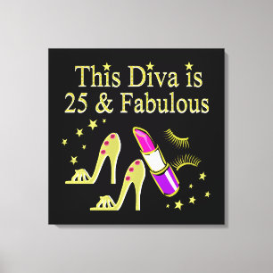 GOLD 25 UND FABULOUS DIVA-DESIGN LEINWANDDRUCK